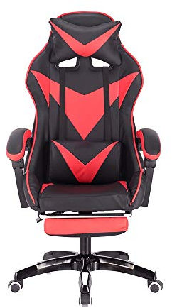 ZILOOK Gaming-Rennsitz, PC-Computer-Videostuhl mit hoher Rückenlehne, ergonomisches Design, Büro-Schreibtischstuhl mit Kopfstütze und Lordosenstütze (Farbe: Schwarz) Decoration