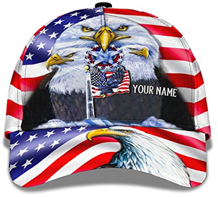 934 Sommer Kappe Amerika-Weißkopfseeadler-Tier-Amerika-Flagge Golf Hüte Verstellbare Basecap Baumwolle Golf Caps Für Running, Golf, Auf Reisen
