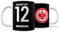 WandMagie Eintracht Frankfurt Fanartikel mit Name personalisiert I Weiße Kaffeetasse SGE (0,3l) 12. Mann mit Frankfurt Logo I Geschenk für Fußballfans