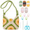 FREEBLOSS Häkeltaschen Set, Häkelset Für Anfänger, Komplette Häkelsets Für Erwachsene, DIY Sonnenblumen Häkeltasche Mit Video Tutorials, Gehäkelte Stricktasche Für Geschenkfrauen