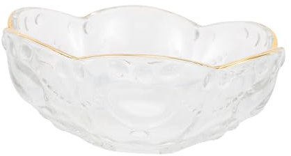 MAGICLULU 1 Stk Glasschale mit Goldrand Salatschüssel Buntglas Saucenschale aus Glas wok Besteck Glasschale mit goldenem Rand transparente Obstschale Vogelnest Glaskugel einstellen Geschirr