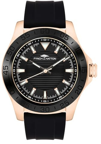 FYNCH HATTON Herren Analog Quarz Uhr mit Silikon Armband FHT-0017-PQ