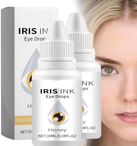 2 x Fancy Drops, Change Your Eye Colour, Irisink Colour Changing Eye Drops, Irisink Eye Drops (Pack of 2 - Honey)