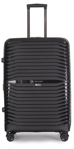 Stratic Bright+ Hartschalen-Koffer Trolley Koffer groß Reisekoffer, wasserabweisend, 4 Rollen, erweiterbar, TSA-Schloss (Größe L, Black)