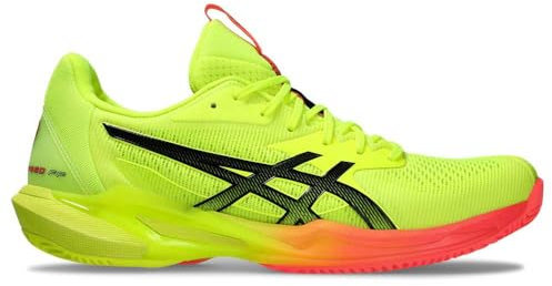 ASICS Women's Solution Speed FF 3 Clay Paris Sneaker, Safety Yellow/Black, 6.5 UK