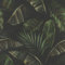 Rasch home style 286588 Papier peint sombre avec de grandes feuilles de palmier vertes - Papier peint jungle - 10,05 m x 0,53 m