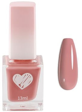 Peach Pink Nail Polish, Ice Through Varnish, Quick Dry & Long Lasting Chip Resistant, No UV Needed, Easy Application for DIY Nail Art, 13ML