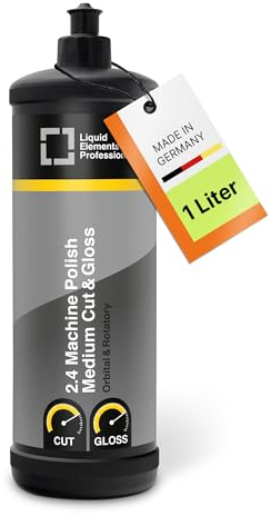 Liquid Elements Autopolitur Medium Cut & Gloss 1L, Ausgewogene Polierpaste | für Kratzer, schneller Glanz, hologrammfrei, abrasiv & silikonfrei, ideal für alle Poliermaschinen