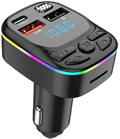 Transmisor FM Para Coche 5.0 - Reproductor MP3 Con Pantalla LED | Cargador USB C Multifuncional De Carga Rápida