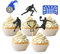 24 Stück Glitzer Handball Cupcake Topper, Tortendeko Handball für Handball Geburtstag Deko, Handball Fan Party, Kinder Party Dekoration, Handball Geschenke Junge (Männlich)