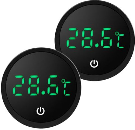 EEEKit Aquarienthermometer, 2er Set Kleben-on Aquarium Thermometer, Digitales Fisch Tank Thermometer für Wasser und Terrarien