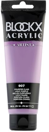 Blockx 60907BXC - Tube 120ml, feine Acrylfarbe, Acrylic Artist, deckend und satiniert, PW 6 PV 19 PV 23 Purpur Hell, 1 Stück