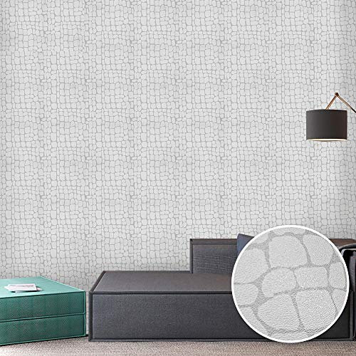 Wandschutzfolie Elfenbeinweißgrau Klebefolie Wandtattoo Leicht zu Entfernen Möbelfolie Selbstklebende Tapete Wandtattoo Schlafzimmer Tapete Selbstklebend Wallpaper for Living Room 38x250cm/1 roll