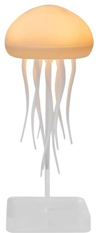 UATARU 3D Jellyfish Lamp, Key Opearation/Voice Control LED Jellyfish Night Light with Rotating Tentacles, 5 Colors Mood Light Mood Lamp Room Decoration (Hanging Style, With Base)
