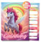 HIDEBLOOM GLITZER Einhorn Einladungskarten Kindergeburtstag Mädchen I 12 Stück I DIN A6 (10,5 cm x 14,8 cm) I Einladung Geburtstag mit Glitzerlack I Glitzer Geburtstagseinladungen Einhorn Regenbogen