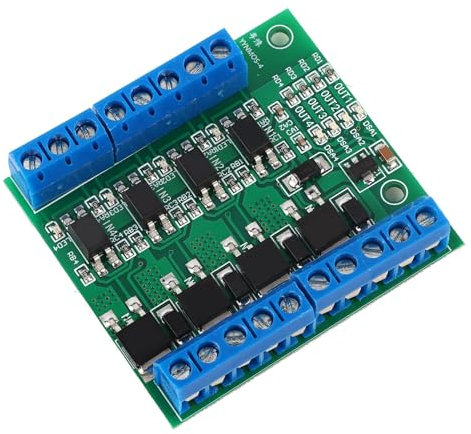 SPS-Verstärker-Leiterplatte, 3 bis 20 V PWM-Signal 3,7 V bis 27 V 10A PWM 4-Kanal-MOS-FET-FET-Modul-Verstärker-Verstärker-Schaltkreis-Treibermodul