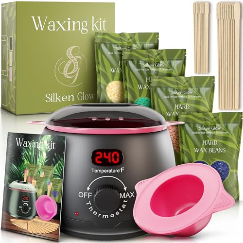 Wax kit for Hair Removal, Wax Pot for Hair Removal for Face, Body, Leg, Bikini, Brazilian Wax, Waxing Kit for Women & Men (32 Accessories)