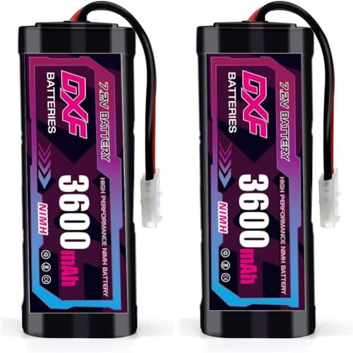 DXF 7.2V NiMH Akku 3600mAh 2 Pack mit Tamiya Stecker RC Batterie für 1:10 RC Auto Truck Boot Rennwagen Geländewagen Modellbau Hobby Fernbedienung Fahrzeug Kein Memory-Effekt