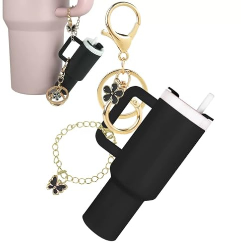 Tumbler Keychain Accessories for Stanley Cup Two Way Cute Charms Chapstick Lip Balm Holder Women Purse Handbag