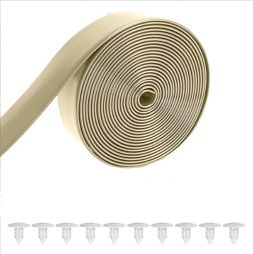 Gettimore 3.0 m Schneidbares PVC Ersatzband für Outdoor Terrasse Rasen & Strandkorb Reparatur - Wetterbeständig, leicht zu reinigen, inklusive 10 Nägel Holz