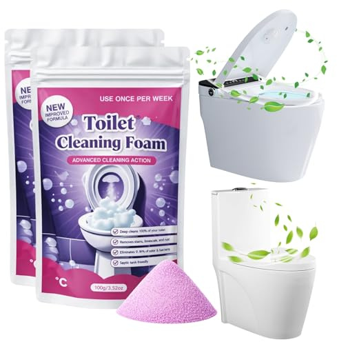 2 x 100 g WC Schaum, WC Reiniger Extra Stark, Toilettenreiniger Extrem Stark für Urinsteinentfernung, WC Schaumreiniger Pulver