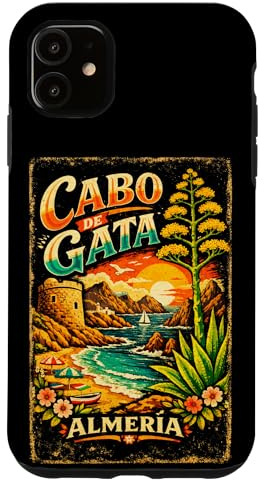 Hülle für iPhone 11 Cabo de Gata Spanien, Vintage Design Mittelmeerküste