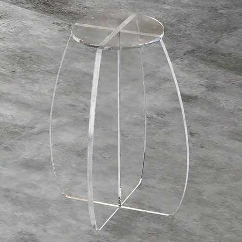CMYAOYC Pieds de Table Acryliques Flottants en Croix Transparents, 2cm Épais - Supports Solides Table Basse Transparente pour Plateau de Table Ronde en Pierre/Roche(30x72cm/11.8x28.3in)