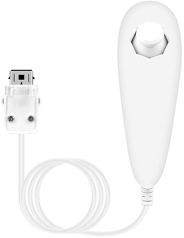 OSTENT Mando Nunchuck con Cable Basado en el Movimiento para Nintendo Wii Console Videojuegos Color Blanco