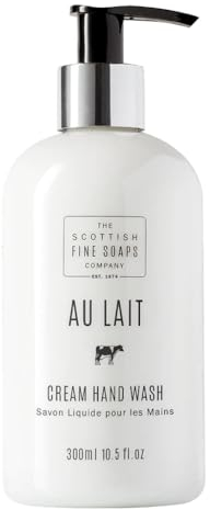 Scottish Fine Soaps - Au Lait Cream Hand Wash - Enriched With Shea Butter, Sweet Almond Oil and Aloe Vera - Rich and Creamy - Sensitive Formula - 300ml