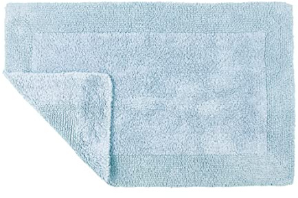 Allure Heavyweight Reversible Bath Mat, 100% Cotton, Super soft, Washable, Large Size 53cm x 85cm (Baby Blue)