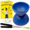 Diabolo Freizeitsport - Diabolo Set de Jonglage - Comet - Bleu- Baguettes en Aluminium - Ficelle de Remplacement Supplementaire - Guide inclu - Idéal pour Débutants et Enfants