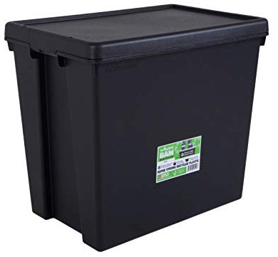 Wham Bam Heavy Duty Recycling Box - 92 Liter mit Deckel - 59,5 x 39,5 x 52 cm - schwarz