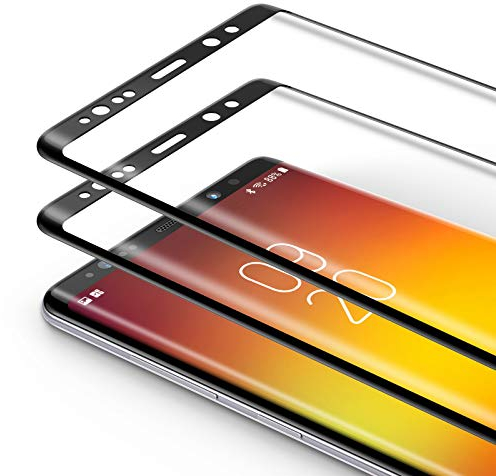 Bewahly Schutzfolie für Samsung Galaxy Note 8 [2 Stück], Ultra Dünn Panzerfolie HD Displayschutzfolie 9H Härte Glas Folie Curved Full Screen für Samsung Galaxy Note 8 - Schwarz