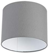 Qazqa Lampenschirm - Cilinder Stof - Grau, supports-e27, diameter 18 centimeter