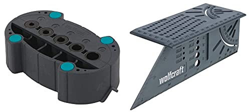 Wolfcraft 5208000 Escuadra 3D, 0 W, 0 V, Gris, 150 x 275 x 66 mm + 4685000 4685000-1accumobil guía para taladrar móvil