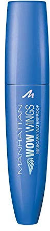 Manhattan WOW Wings Waterproof Mascara, wasserfeste Wimperntusche für definierte Wimpern und mehr Volumen (schwarz), 1er Pack (1 x 12 ml)