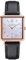 Kistanio Carré Damenuhr mit Lederband Datum Edelstahl Rose Perlmutt Saphirglas RG-PM-L-BLK