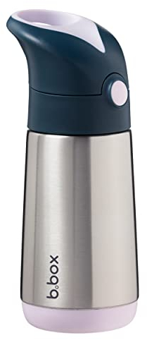 b.box Insulated Drink & Water Bottle | Stainless Steel with Triple Layer Insulation | Keeps Drinks Cold up to 8hrs, Warm up to 6hrs | 350ml/12oz (Indigo Rose)
