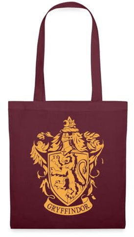 Spreadshirt Harry Potter Haus Gryffindor Wappen Logo Stoffbeutel, One size, Burgunderrot