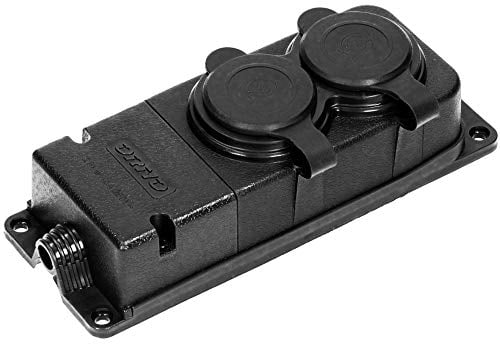 ORNO Taller Enchufe Exterior Estanco 2 Enchufes Schuko IP44 230V 16A Resistente a Los Impactos, No Combustible