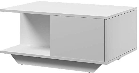 Selsey Acmena Couchtisch Wohnzimmertisch mit Stauraum, rechteckig, 90 x 60 cm (Weiß)