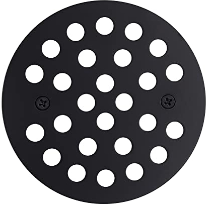 SISEHO Shower Drain Cover 4 1/4 Inch Round Black，with Screws Screw-in Replacement Cover Grill Filter，SUS304 Stainless Steel