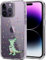 Unov Hülle Kompatibel mit iPhone 14 Pro Hülle klar Transparent Schlanke Schutzhülle Weich TPU Stoßstange Geprägtes das Muster Stoßdämpfung 6.1 Zoll (Regenbogen Dinosaurier)