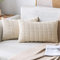 MIULEE 2er Set 30x50 cm Kordsamt Kissenbezüge Moderne Kissenhüllen Dekorative Sofakissen Dekokissen Weicher Zierkissenbezug für Wohnzimmer Sofa Schlafzimmer Boho Dekor Beige
