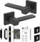 Decoranddecor Black Door Handles Internal – Aluminium Matt Black Door Handle Sets for Interior Doors | Internal Door Handles with Lock and Keys | Spectra Range