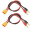 WOODGUILIN XT90 Steckerstecker auf 4mm Bananenstecker Adapter，XT90 Stecker Ladekabelanschluss mit 30cm 12AWG Kabel für RC Hubschrauber，Quad Rotor Flugzeuge Batterieanschluss (2 Pack XT90)