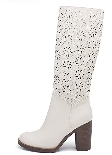 IF Fashion Scarpe da Donna Stivali Primaverili Estivi Punta Camperos Polpaccio MP315-2 beige N.41