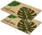 Carpido Fußmatte Kokos Monstera Welcome – Türmatte 40x60 cm 2er Set – antibakterielle Matte – Kokosmatte mit Vinylrücken – natürliches Material – 100% Kokos