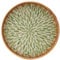 Round Rattan Tray with Mother of Pearl Inlay, Rattan Serving Tray with Wooden Base, Decorative Wicker Basket for Table Decor, Storage and Display of Coffee Bread Food Fruit (Leaf)