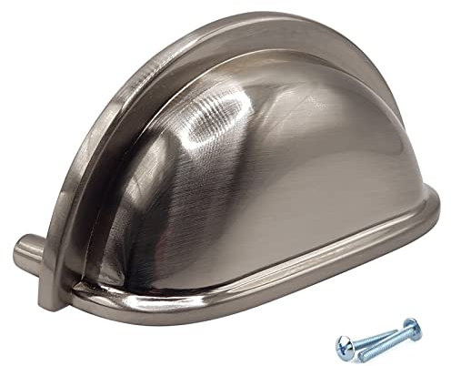 M4TEC Cup Kitchen Door Handles Brushed Stainless Steel Bedroom Furniture Pull Handles Kitchen Cabinets Door, Cupboards, and Drawers Door Handles - VD7 Series: 76 mm